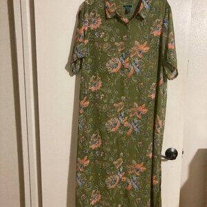 C Wonder Green floral dress/cover up